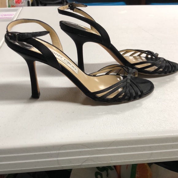 Jimmy Choo Black Satin Sandals size 7 - Picture 3 of 7